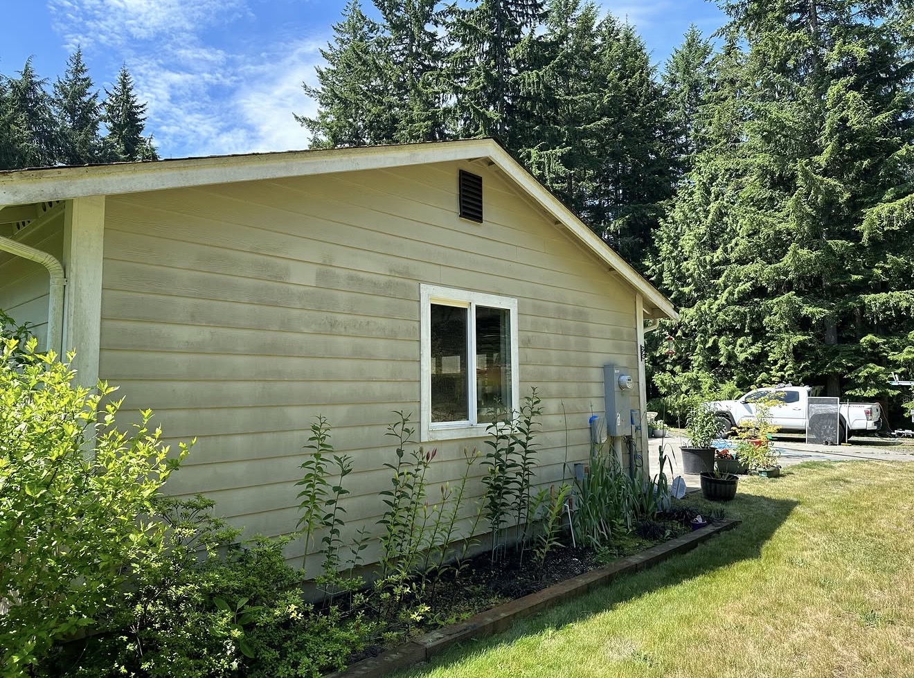 Yellow siding, green streak removal before