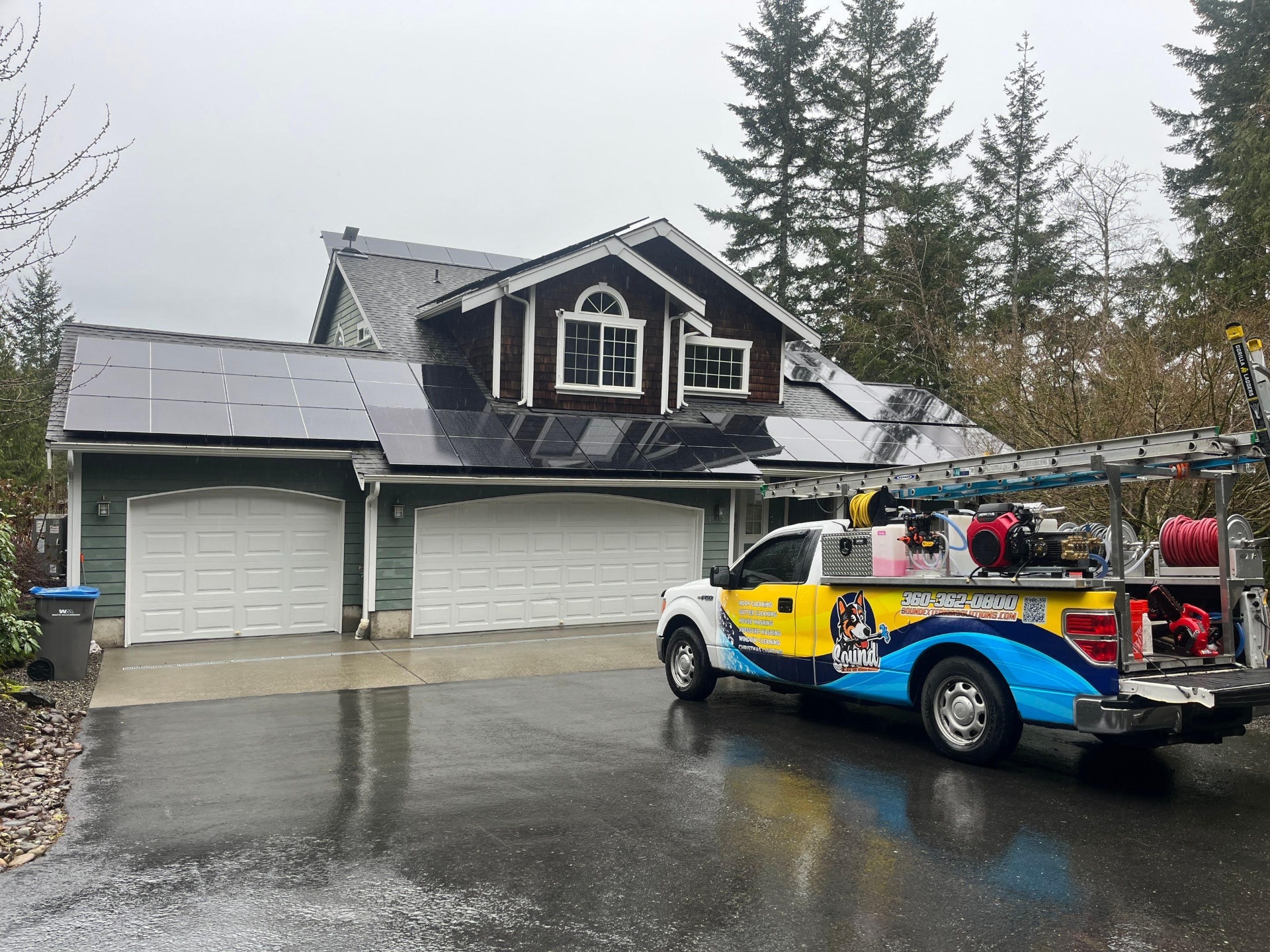 Sound Exterior Solutions truck at a local property